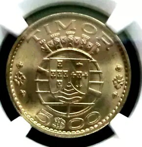 NGC MS65-�e�B���[�� 1970 National Arms 5 Escudos GEMBU ��