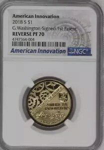 2018 S $1 American Innovation G.Washington �����������ŏ��̓��� NGC Rev PF70