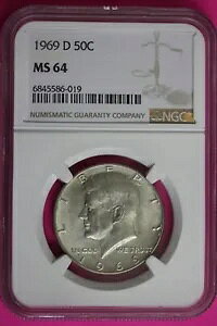 1969 D MS 64 PlfB n[t_[ NGC O[hF{Xu Vo[ 1373