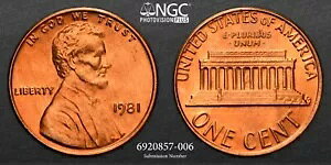 1981 P US J[LOكyj[ 1 Zg NGC MS 66 RD
