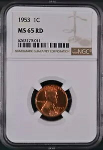 1953 1C RD J[ 1 Zg NGC MS65RD 6263179-011