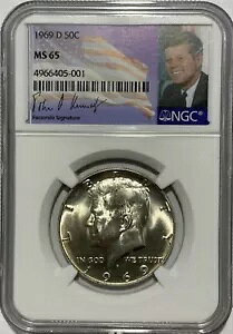1969 D NGC MS65 Vo[ PlfB n[t_[ JFK RC VOl`[ x 50C
