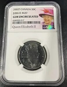 Canada2002 P �J�i�_ 50 �Z���g �n�[�t�_���[ �W���r���[ �o�X�g NGC �W�F�� UNC �N�C�[�� �G���U�x�X