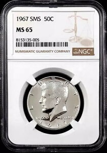1967 SMS Kennedy Half Dollar �� NGC �ɂ���� MS 65 �F�肳��܂����B sku 5-005
