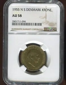1955 �f���}�[�N 1 �N���[�l | NGC AU58 | KM 837.1 |�^�C�v�̍�N |��������
