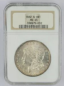 1882 S ���[�K�� �V���o�[ �h�� ���͓I�Ȕ��������F NGC MS 65 ���B���e�[�W �X�g�b�N