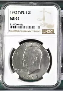 1972 AC[n[ $1 h NGC MS64 UNC ڍ׃RC #G