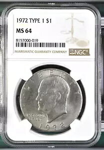 1972 AC[n[ $1 h NGC MS64 UNC ڍ׃RC #H