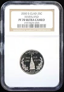 2000-S 25c �v���[�t �����[�����h MD �X�e�[�g �N�H�[�^�[ NGC PF 70 �E���g�� �J���I PR �T���t�����V�X�R