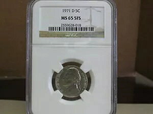 1971 D �W�F�t�@�[�\�� �j�b�P�� NGC MS65 (5 �t�� �X�e�b�v)