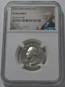 1776 - 1976 S NGC PF68 �J���I �V���o�[ �v���[�t ���V���g�� �N�H�[�^�[ 25c �o�C�Z���e�j�A��