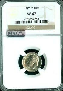 1987 �v���[�Y�x���g �_�C�� NGC MS67 PQ 2ND �ō��� MAC �X�|�b�g���X *