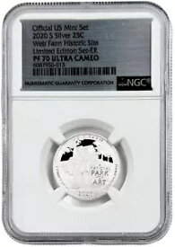 2020 S シルバー ウィア ファーム ヒストリック サイト 25c 限定版 ER NGC PF 70 UC