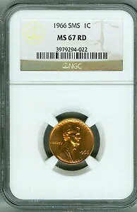 1966 SMS NGC MS67 RD �����J�[�� �Z���g 1c�A�S�[�W���X�ȐF�ƌ���!