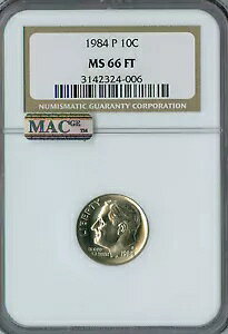1984 �v���[�Y�x���g �_�C�� NGC MS66 FT PQ MAC MAC �X�|�b�g���X�B