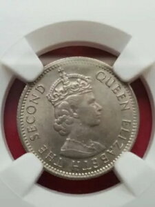 1961 MS63 マラヤ & ブリティッシュ ボルネオ 5 セント NGC UNC KM# 1 クイーン エリザベス 2 世