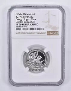 2017-S �N�H�[�^�[ �V���o�[ �W���[�W ���W���[�X �N���[�N ����ŃZ�b�g PF69 NGC