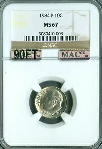 1984 �v���[�Y�x���g �_�C�� NGC MS67 MAC 90FT PQ 2 �Ԗڂɑf���炵�����W�X�g�� MAC �X�|�b�g���X *