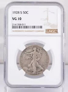 1928-S �E�H�[�L���O ���o�e�B �n�[�t�_���[ NGC VG10 �F�� �V���o�[ 50c 011