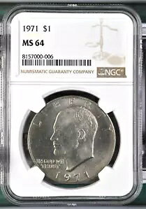 1971 AC[n[ $1 h NGC MS64 UNC ڍ׃RC #F