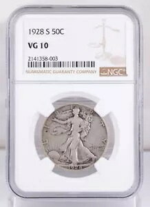 1928-S �E�H�[�L���O ���o�e�B �n�[�t�_���[ NGC VG10 �F�� �V���o�[ 50c 003