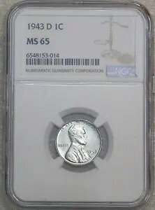1943-D �����J�[�� �X�`�[�� �Z���g NGC MS65 �u���C�g �X�[�p�[ ���X�^�[ PQ �O���[�f�B���O�ς� #F967Z