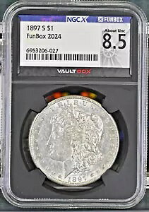 1897 S $1 ���[�K��~~2024 �t�@���{�b�N�X 8.5/NGC AU 55~~���邢��!!~~�P�[�X�͐V�i�ł�!