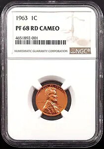 1963 �v���[�t �����J�[�� �Z���g�F��� PF 68 RD �J���I by NGC! sku 2001