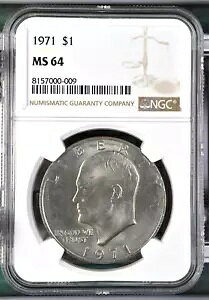 1971 AC[n[ $1 h NGC MS64 UNC ڍ׃RC #I