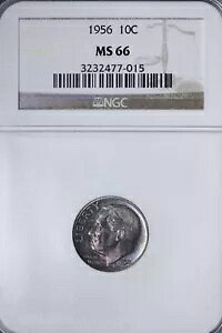 GEM BU 1956 ���[�Y�x���g �V���o�[ �_�C�� NGC MS66 ���ꂢ�ȐF���̕\�� KCX