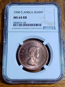 1960 ��A�t���J: 1 �y�j�[ - �O���[�h NGC MS64RB