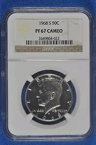 1968 S 40% �V���o�[ �P�l�f�B �n�[�t�_���[ NGC PF 67 �J���I 40% �V���o�[