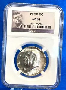 1969 D Kennedy 50C Vo[ n[t_[ NGC MS64 vt@C x