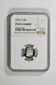 1971 S 10C �v���[�t ���[�Y�x���g �_�C�� NGC PF 67 �X�^�[ �J���I