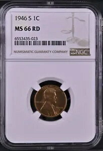1946-S 1C RD J[ 1 Zg NGC MS66RD 6553435-023