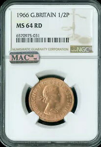 1966N CMX 1/2P n[tyj[ NGC MS-64 RD PQ MAC X|bgX *