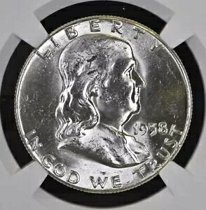 �`���C�X�� | MS63 1958 P �t�����N���� �n�[�t�_���[ 50C NGC |�u���C�g�A�C�V�[�z���C�g UNC MS