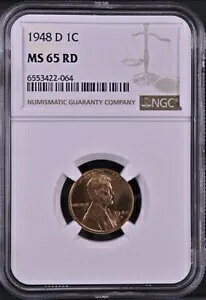 1948-D 1C RD J[ 1 Zg NGC MS65RD 6553422-064
