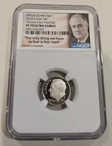 2019-S PF 70 CLAD 10C 10 ���� - �R�C�� �N���b�h �v���[�t �Z�b�g - DIME PF 70 NGC ULTRA CAMEO