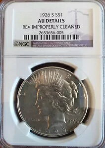 1926 S Peace DOLLAR NGC AU �ڍ� Rev �s�K�؂ɃN���[�j���O
