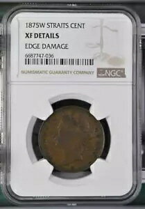 Straits Settlements 1 Zg 1875W NGC XF ڍ
