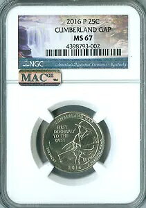 2016 P CUMBERLAND GAP QUARTER NGC MS67 PQ 2nd ōO[h MAC X|bgXB