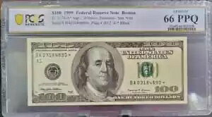 �_���l2176-A* �{�X�g�� 1999 $100 �X�^�[�m�[�g - PCGS 66PPQ - ��� UNC - ��������