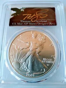 2021 1$ �V���o�[ �C�[�O�� �^�C�v 2 PCGS MS70 FDOI �N���[�u�����h �A���O���[ �C�[�O�� �|�b�v (250)
