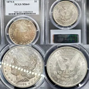 ���ɑf���炵�� 1879-S ���[�K�� �V���o�[ �_���[ $1 PCGS MS-64+ KVE Investments, LLC