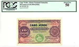 �J�[�{�x���f ... P-20 ... 10 �Z���^�{�X ... 1914(1921) ... *AU* ... PCGS 50