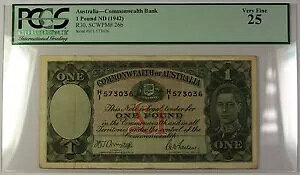 (1942) ���t�Ȃ� �I�[�X�g�����A �R�����E�F���X��s 1 �|���h���� R30 SCWPM#26b PCGS VF-25