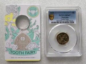 2021 �I�[�X�g�����A $2 �R�C���g�D�[�X�t�F�A���[ PCGS MS67 �~���g�J�[�h�ƃJ�v�Z���t���B
