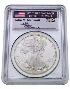2013-W S$1 �V���o�[ �A�����J�� �C�[�O�� �v���[�t�APCGS �ɂ�� PR70DCAM Mercanti �Ƃ��ăO���[�f�B���O