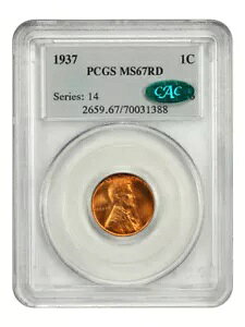 1937 1C PCGS/CAC MS67RD - J[ Zg (EB[g o[X)